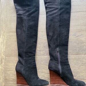 Vince Camuto Black Suede Over-the-Knee Boots